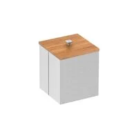 Lixeira Inox Luz com Tampa de Bambu Tramontina com Acabamento Acetinado 4,5 L