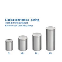 Lixeira Inox Tramontina Swing com Acabamento Acetinado e Tampa Basculante 12 L