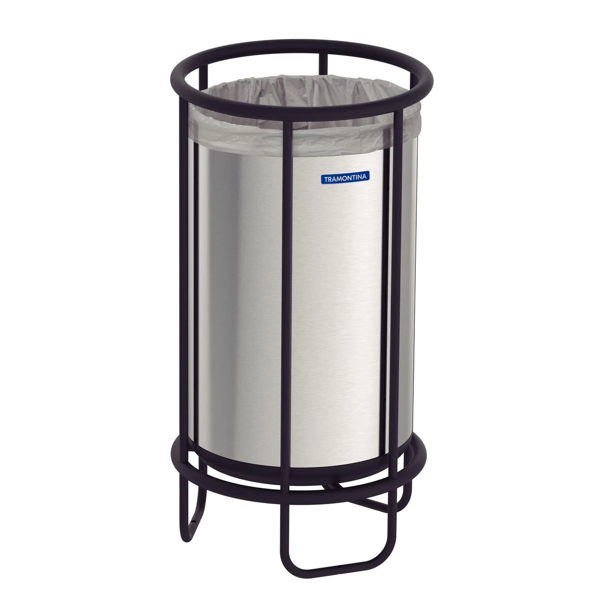 Lixeira Tramontina Cesena em Aço Inox com Acabamento Acetinado 65 L