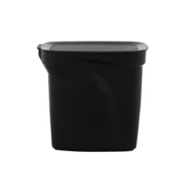 Lixeira Tramontina Compact Pedal em Polipropileno Preto e Haste em Aço Galvanizado 7 L