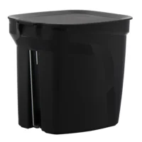 Lixeira Tramontina Compact Pedal em Polipropileno Preto e Haste em Aço Galvanizado 7 L