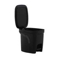Lixeira Tramontina Compact Pedal em Polipropileno Preto e Haste em Aço Galvanizado 7 L