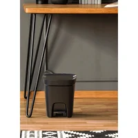 Lixeira Tramontina Compact Pedal em Polipropileno Preto e Haste em Aço Galvanizado 7 L