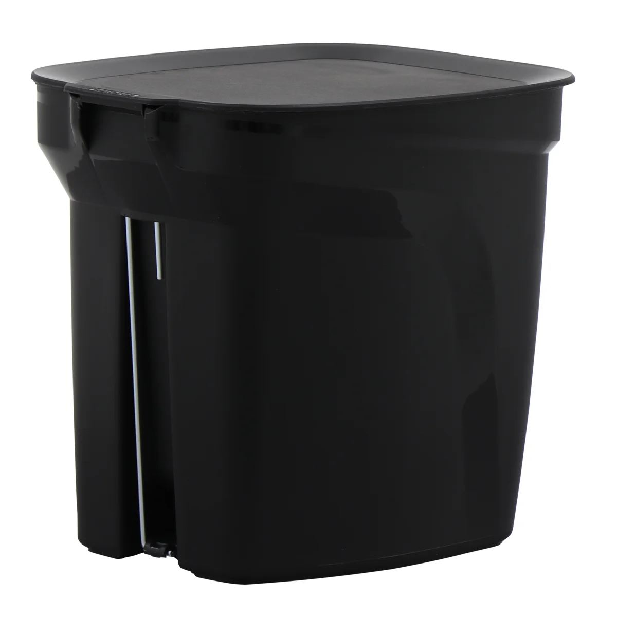 Lixeira Tramontina Compact Pedal em Polipropileno Preto e Haste em Aço Galvanizado 7 L