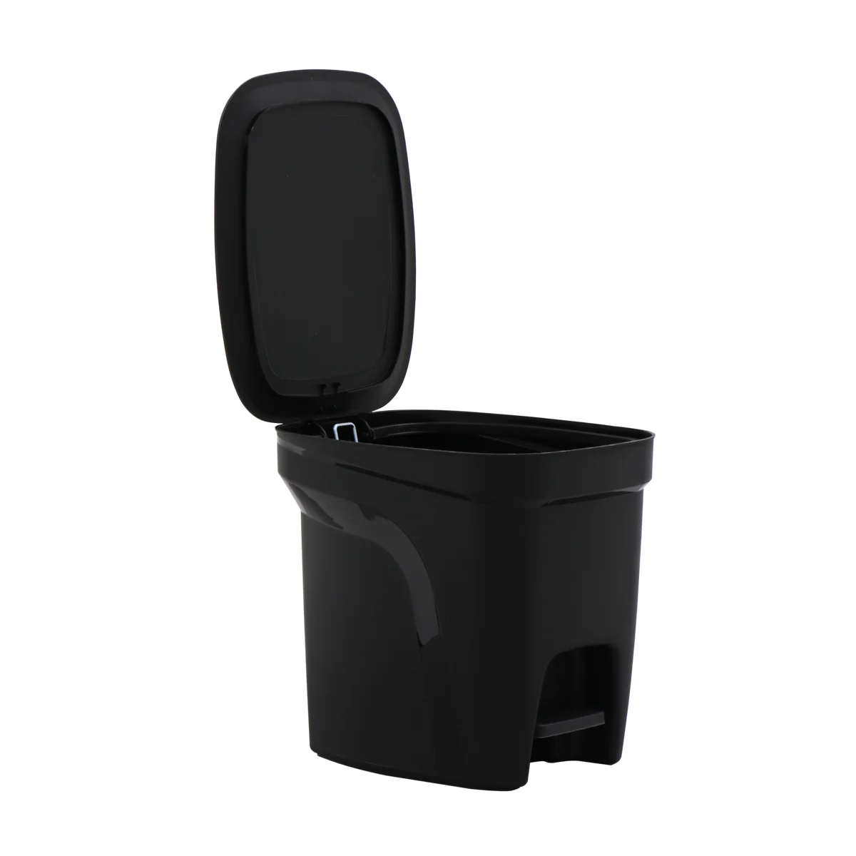 Lixeira Tramontina Compact Pedal em Polipropileno Preto e Haste em Aço Galvanizado 7 L
