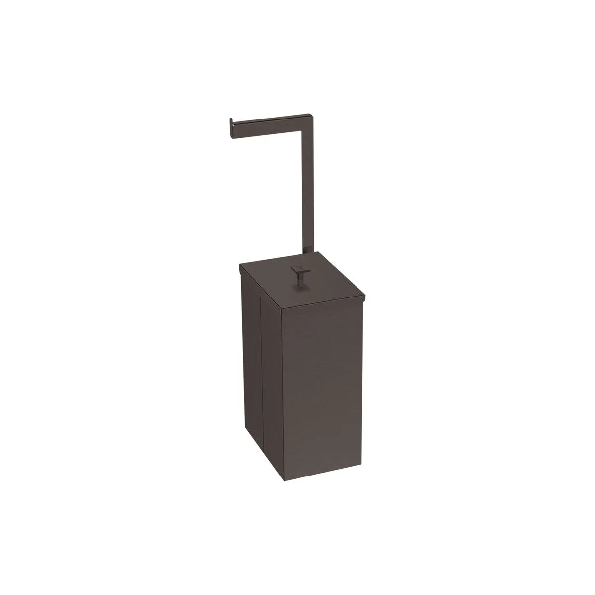 Lixeira Tramontina Luz Slim em Aço Inox com Acabamento Acetinado e Revestimento Black Matte com Suporte para Papel Higiênico 5,5 L