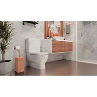 Lixeira Tramontina Luz Slim em Aço Inox com Acabamento Acetinado e Revestimento Rose com Suporte para Papel Higiênico 5,5 L
