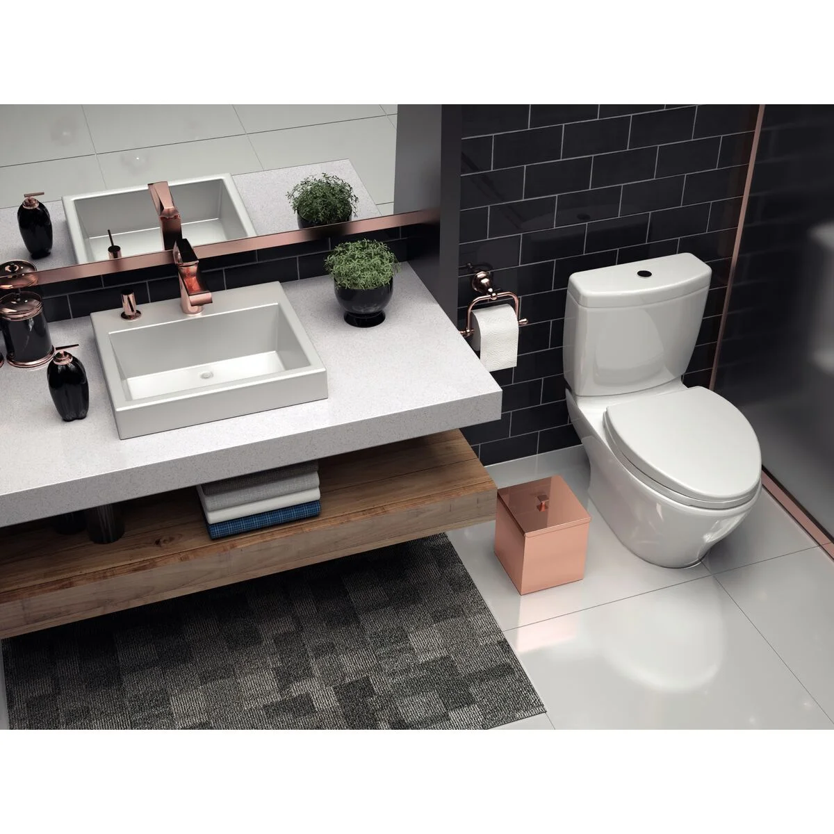 Lixeira Tramontina Luz em Inox com Acabamento Acetinado e revestimento Rose a base de verniz com 4,5 L