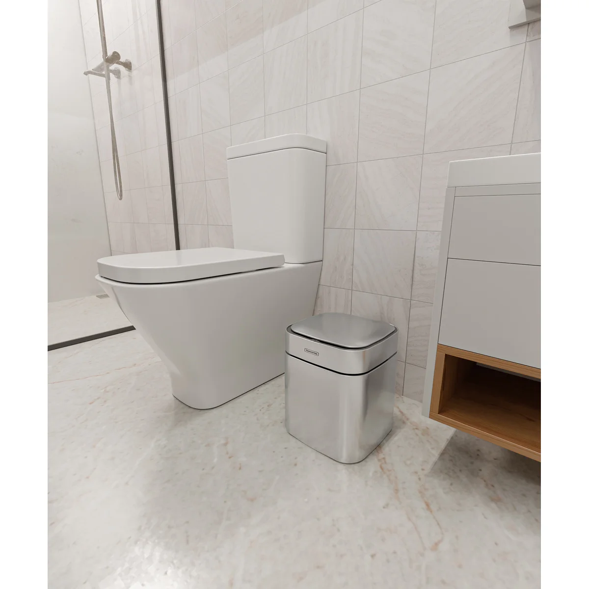 Lixeira Tramontina Sense Square Automática com Sensor em Aço Inox com Acabamento Acetinado 8 L