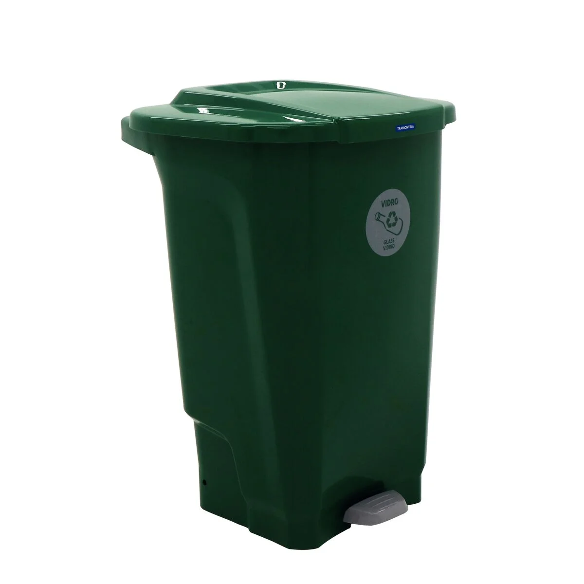 Lixeira Tramontina T-Force Coleta Seletiva em Polipropileno Verde 100 L