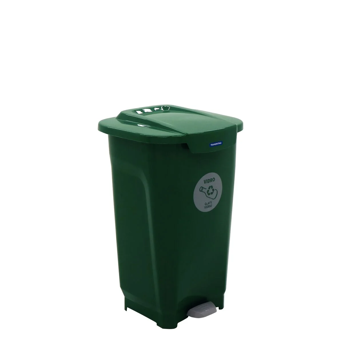 Lixeira Tramontina T-Force Coleta Seletiva em Polipropileno Verde 50 L