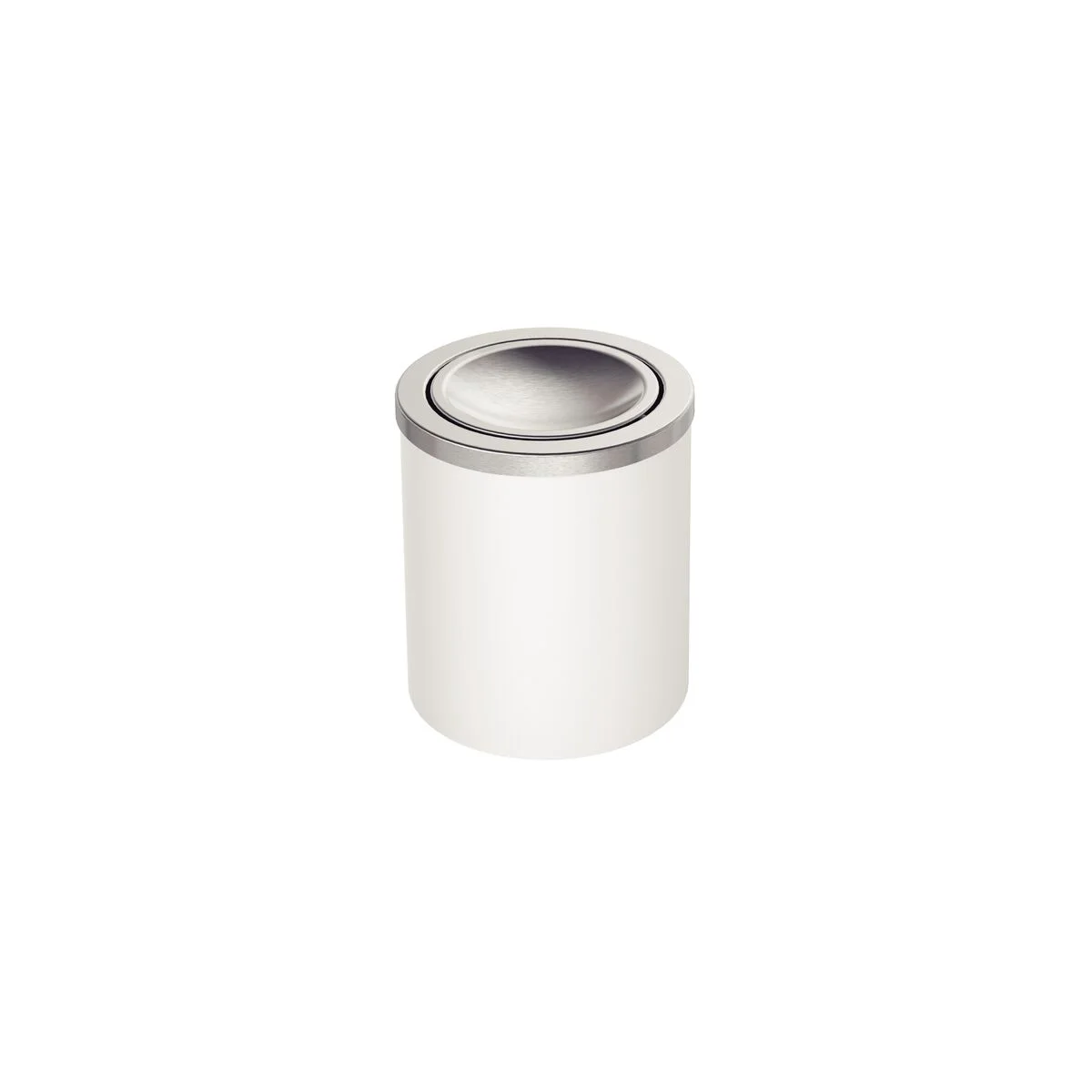 Lixeira Tramontina Útil Basculante em Aço Inox com Acabamento Acetinado e Corpo em Polipropileno Branco 5 L