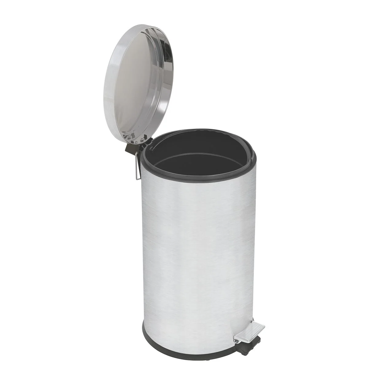 Lixeira com Pedal Tramontina Brasil Plus em Aço Inox com Acabamento Acetinado e Balde Interno 20 L