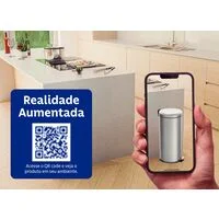 Lixeira com Pedal Tramontina Brasil Plus em Aço Inox com Acabamento Acetinado e Balde Interno 30 L