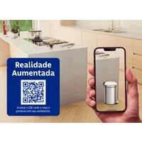 Lixeira com Pedal Tramontina Brasil em Aço Inox com Acabamento Polido e Balde Interno 12 L