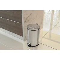 Lixeira com Pedal Tramontina Brasil em Aço Inox com Acabamento Polido e Balde Interno 12 L