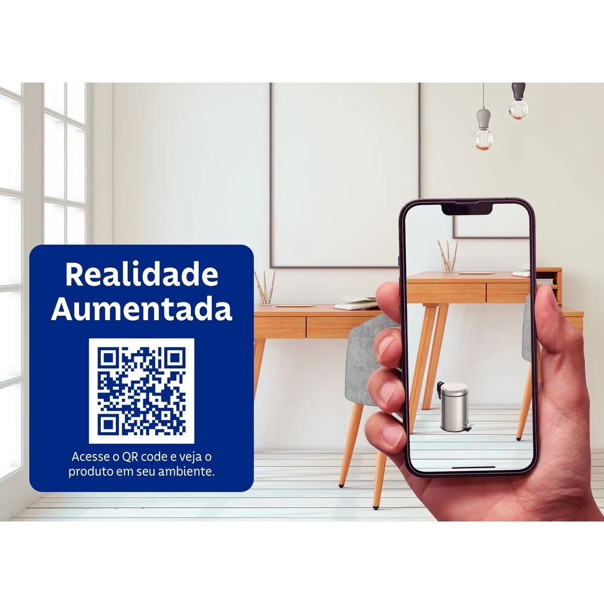 Lixeira com Pedal Tramontina Brasil em Aço Inox com Acabamento Polido e Balde Interno 3 L