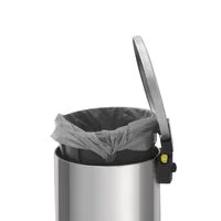 Lixeira com Pedal Tramontina Loop em Aço Inox com Acabamento Polido e Balde Interno 5 L
