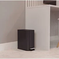 Lixeira com Pedal Tramontina Tipo D Slim em Aço Inox Black Matte 5 L