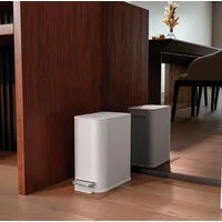 Lixeira com Pedal Tramontina Tipo D Slim em Aço Inox White 5 L