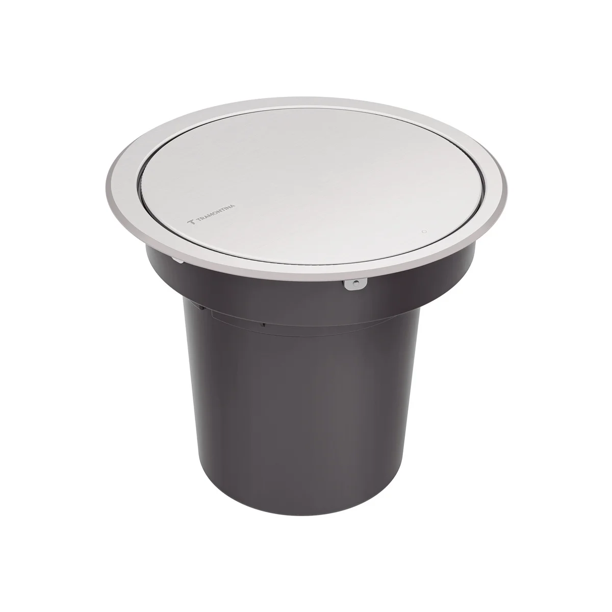 Lixeira de Embutir Tramontina Clean Round Click em Aço Inox 5 L