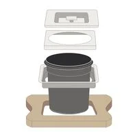 Lixeira de Embutir Tramontina Clean Square em Aço Inox com Balde Plástico 5 L