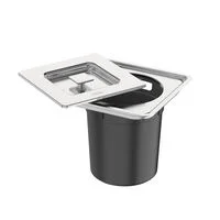 Lixeira de Embutir Tramontina Clean Square em Aço Inox com Balde Plástico 5 L