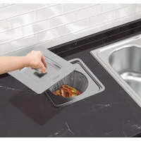 Lixeira de Embutir Tramontina Clean Square em Aço Inox com Balde Plástico 5 L