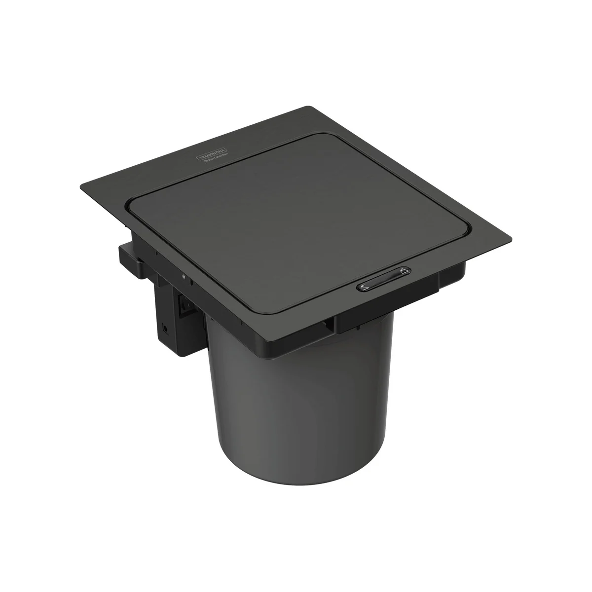 Lixeira de Embutir com Sensor Tramontina Design Collection Next Black Matte em Aço Inox com Balde Plástico 5 L
