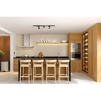 Luminária Trilho Eletrificado Tramontina 1 m com 3 Spots 10 W Preto 3000K Luz Amarela