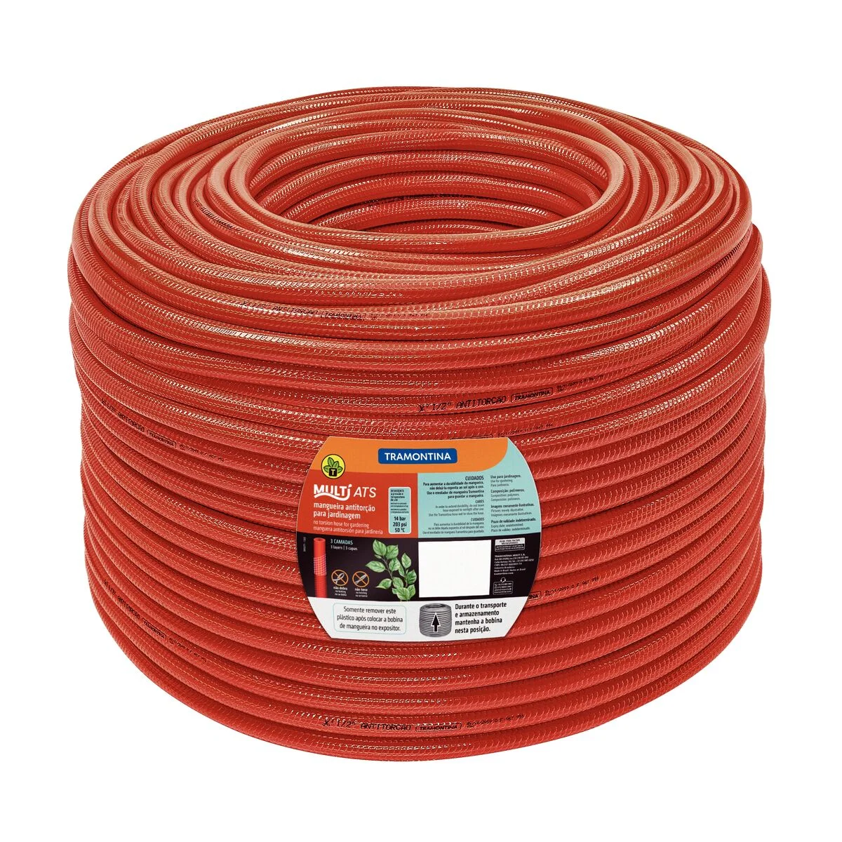 Mangueira Antitorção Multi ATS 1/2" Tramontina para Jardim em PVC 3 Camadas 200 m