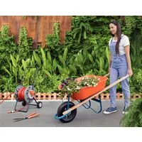 Mangueira Antitorção Multi ATS 1/2" Tramontina para Jardim em PVC 3 Camadas 25 m com Engates Rápidos e Esguicho