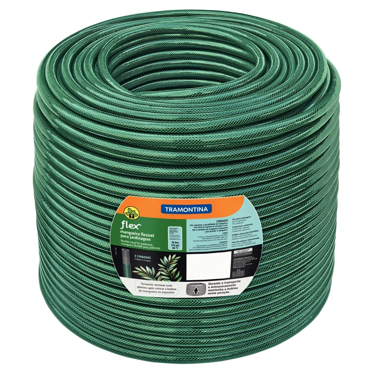 Mangueira Flex 3/4" para Jardim Tramontina Verde em PVC 3 Camadas 50 m
