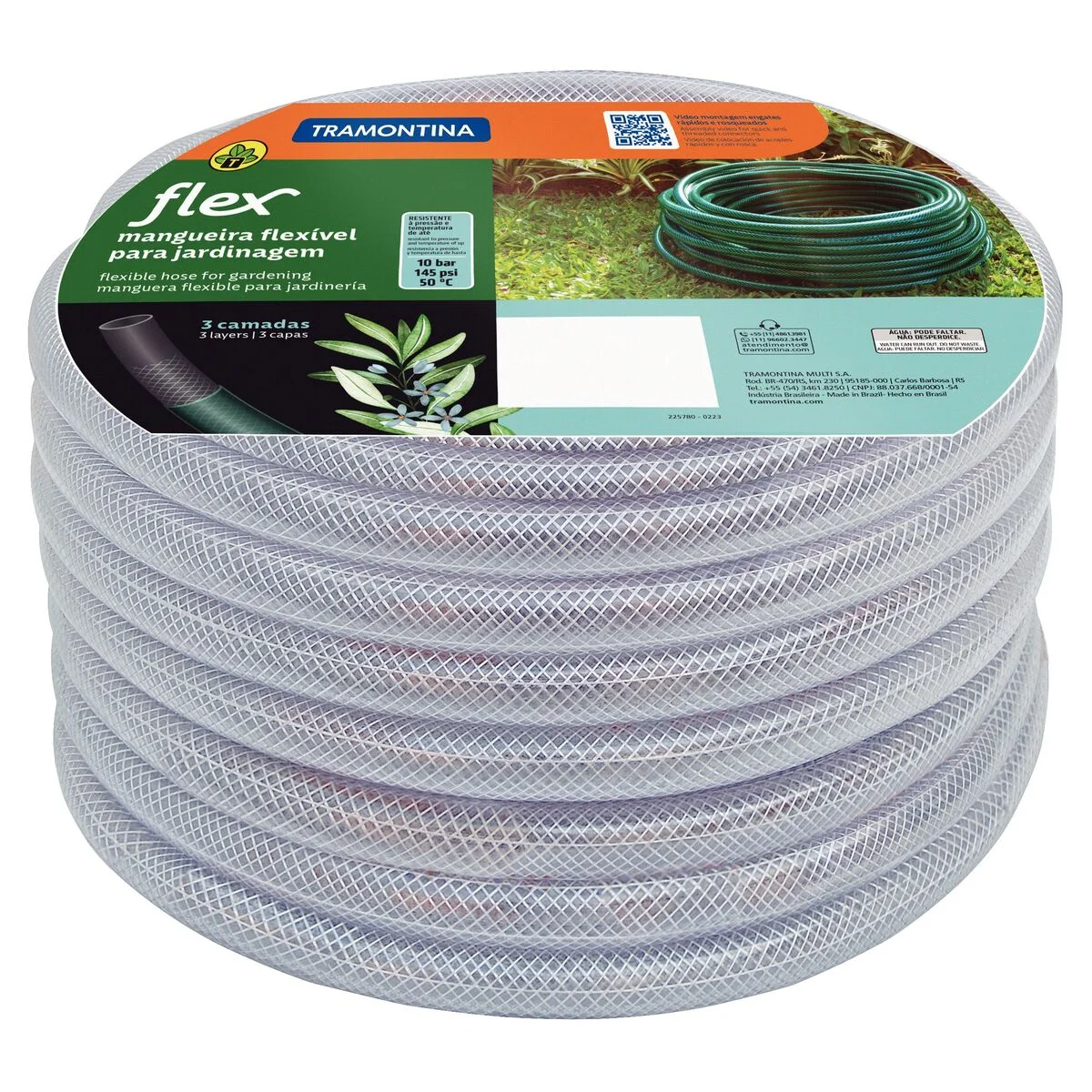 Mangueira Flex para Jardim Tramontina Transparente em PVC 3 Camadas 50 m