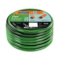 Mangueira Flex para Jardim Tramontina Verde com Faixa Preta em PVC 4 Camadas 25 m com Engate Rosqueado e Esguicho