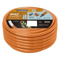Mangueira Multi 1/2" Tramontina Laranja em PVC 3 Camadas 15 m com Engates Rápidos e Esguicho