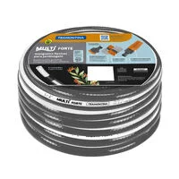 Mangueira Multi Forte 1/2" para Jardim Tramontina Cinza com Faixa Branca em PVC 4 Camadas 15 m com Engates Rápidos e Esguicho
