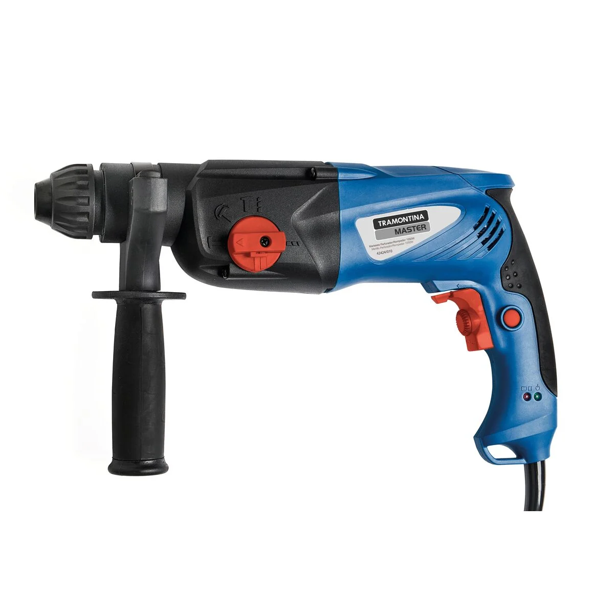 Martelete Perfurador/Rompedor 1050 W 1" 127 V Tramontina MASTER para Uso Profissional com Encaixe Rápido SDS Plus 4 Funções com Maleta