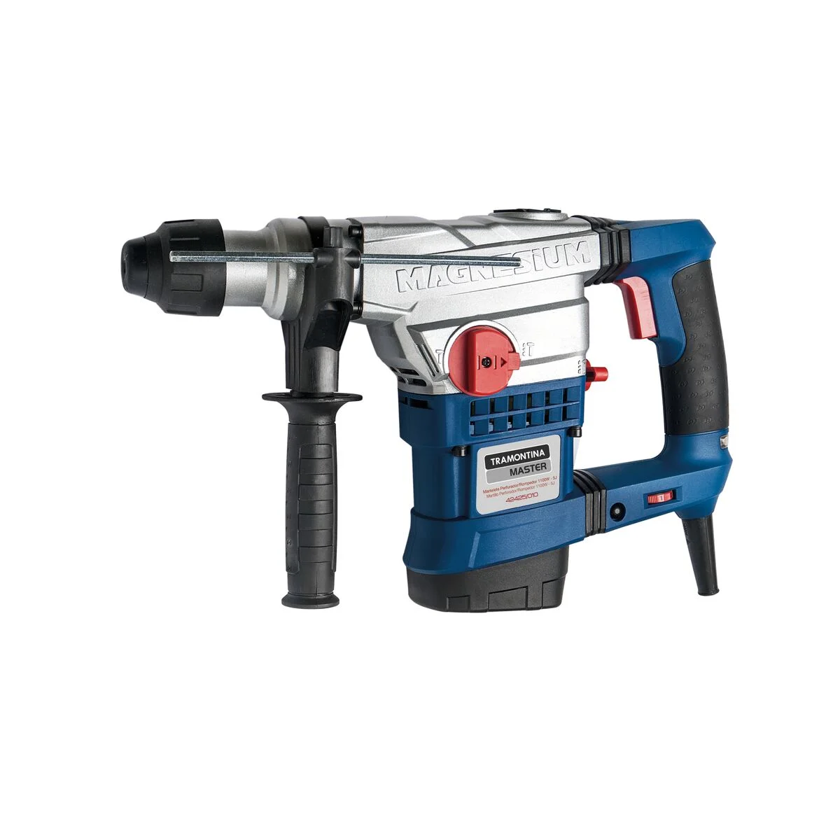 Martelete Perfurador/Rompedor 1050 W 1.3/16" 127 V Tramontina para Uso Profissional com Empunhadura Auxiliar 3 Funções com Maleta