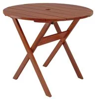 Mesa Dobrável Tramontina Lanati Redonda em Madeira Jatobá 90 cm FSC