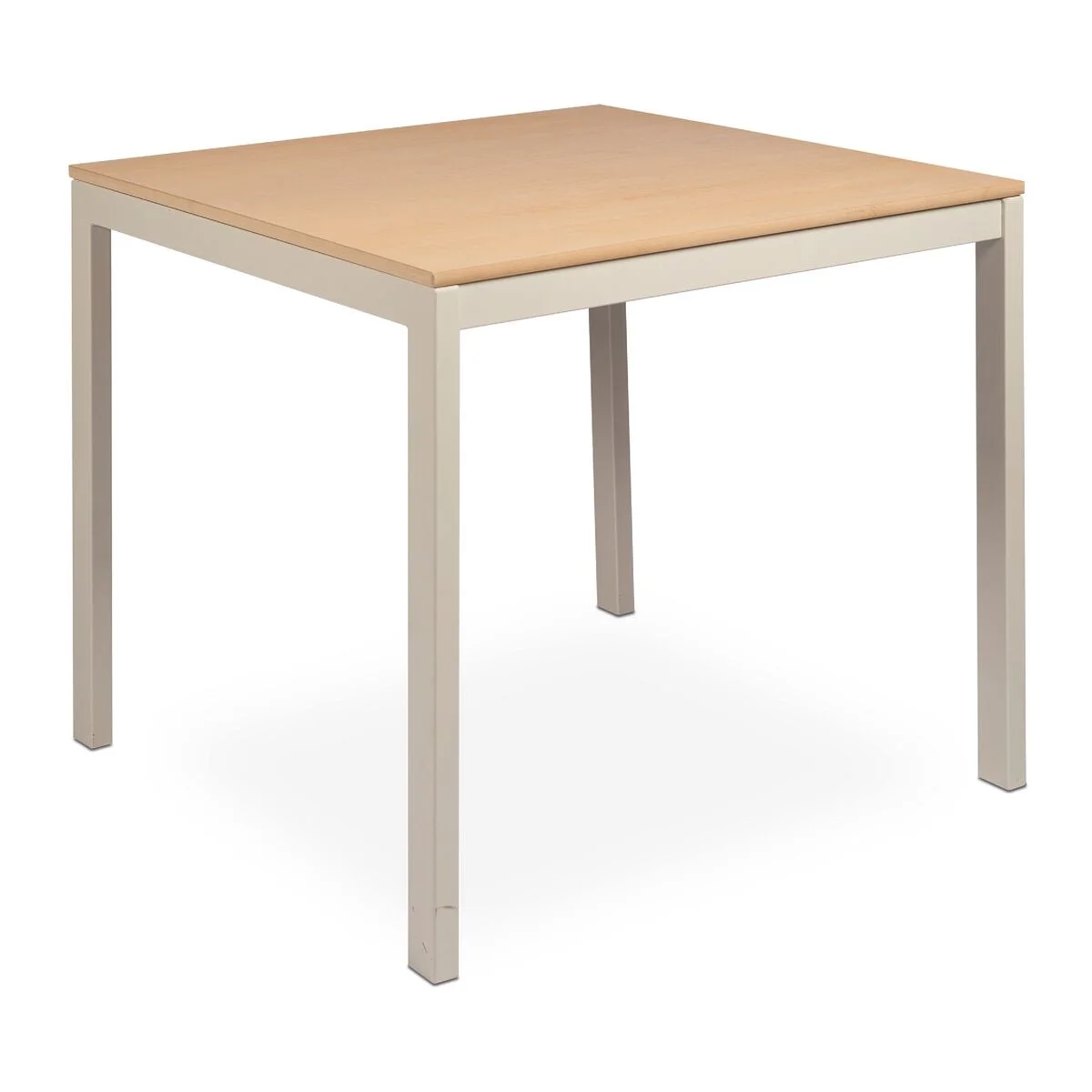 Mesa Quadrada Tramontina Barcelona em Multilaminado Natural com Pernas em Aço Acabamento Fendi 70 cm