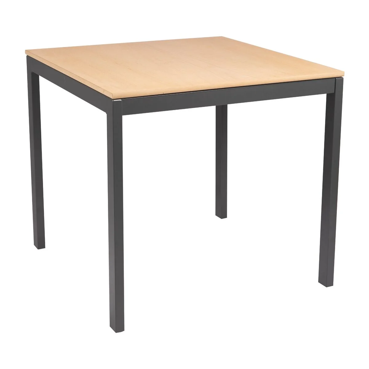 Mesa Quadrada Tramontina Barcelona em Multilaminado Natural com Pernas em Aço Acabamento Grafite 70 cm