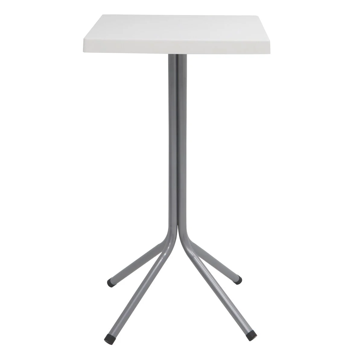 Mesa Quadrada Tramontina Sigma Alta em Polipropileno Branco com Base em Aço Carbono