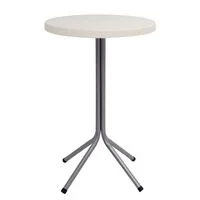 Mesa Redonda Tramontina Summa Sigma Alta em Polipropileno Branco com Base em Aço Carbono