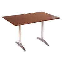 Mesa Retangular Tramontina Piazza em Madeira Tauari Amêndoa com Base de Alumínio 120x80 cm