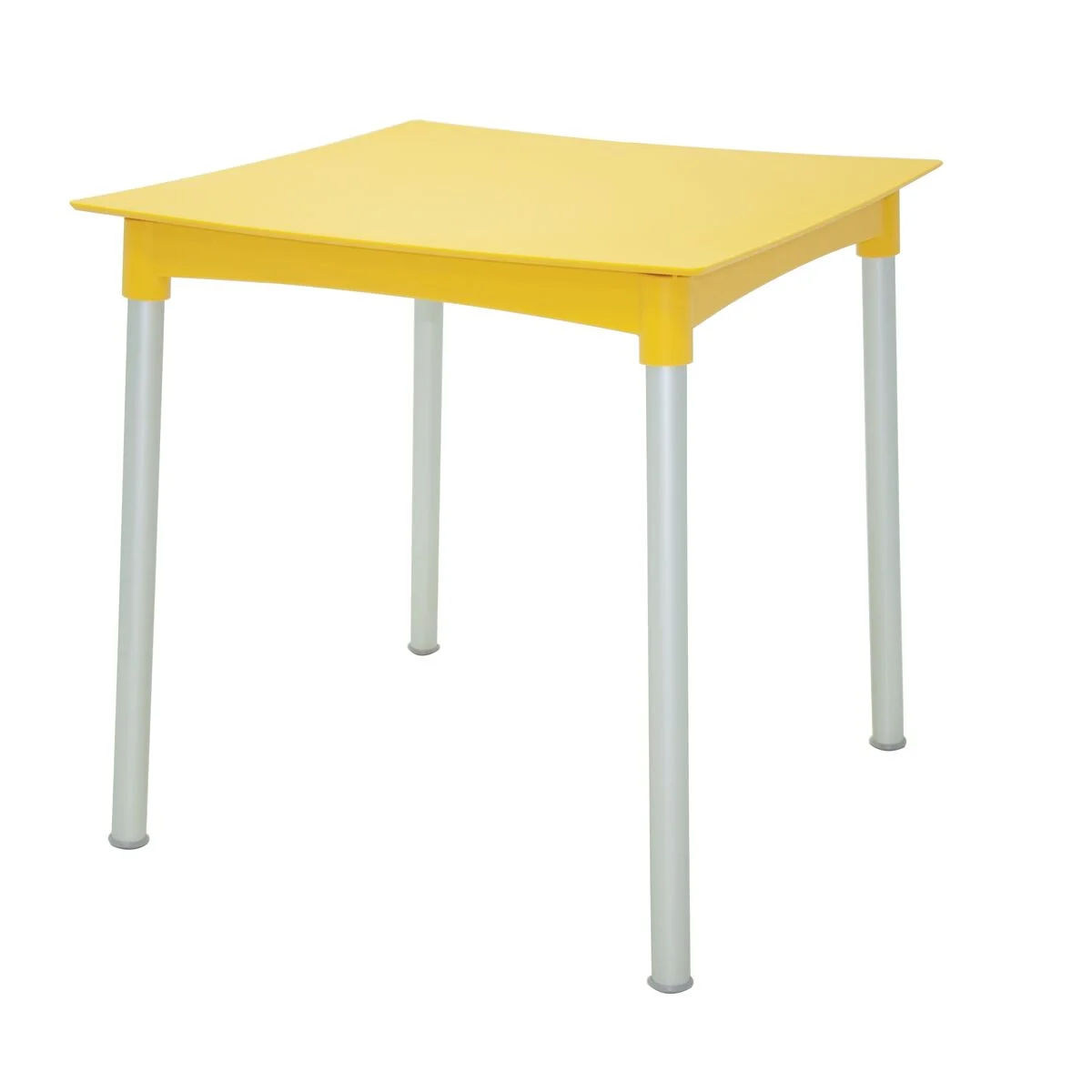 Mesa Tramontina Summa Diana em Polipropileno Amarelo com Pernas de Alumínio Anodizado