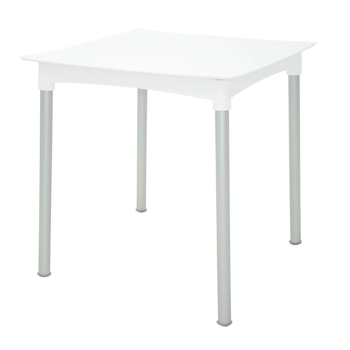 Mesa Tramontina Summa Diana em Polipropileno Branco com Pernas de Alumínio Anodizado