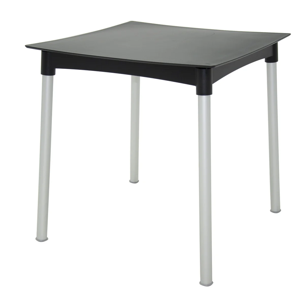 Mesa Tramontina Summa Diana em Polipropileno Preto com Pernas de Alumínio Anodizado