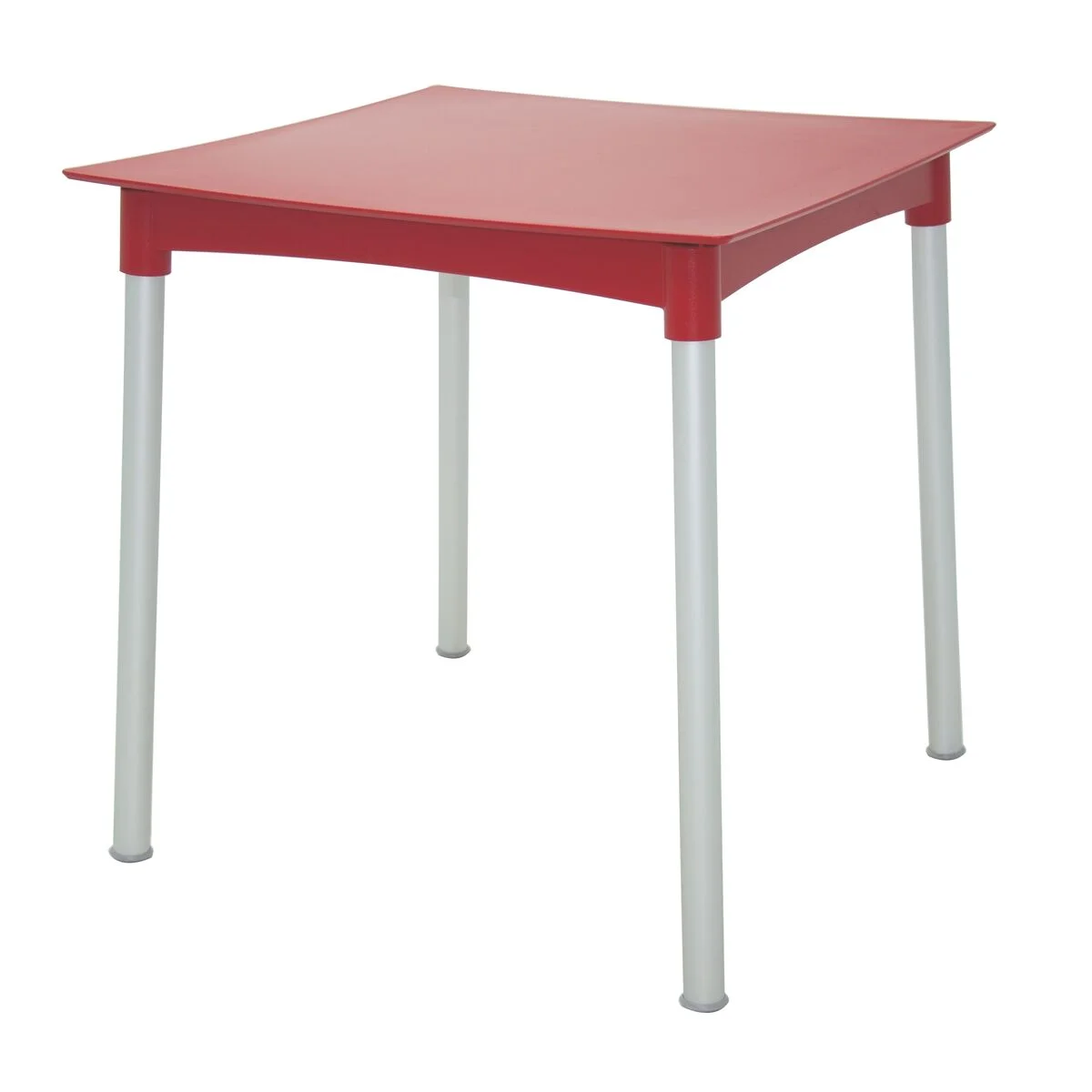 Mesa Tramontina Summa Diana em Polipropileno Vermelho com Pernas de Alumínio Anodizado