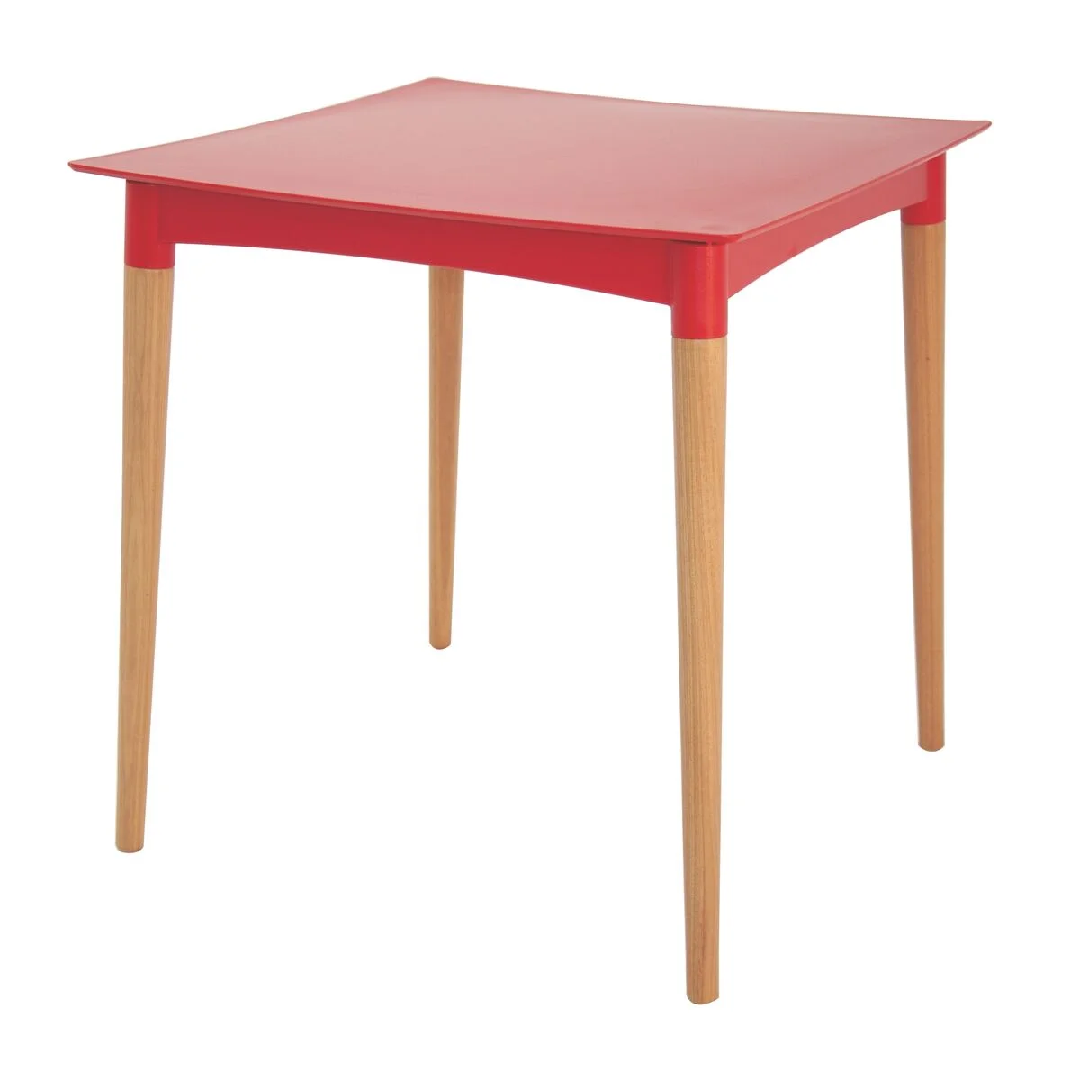 Mesa Tramontina Summa Diana em Polipropileno Vermelho com Pernas de Madeira